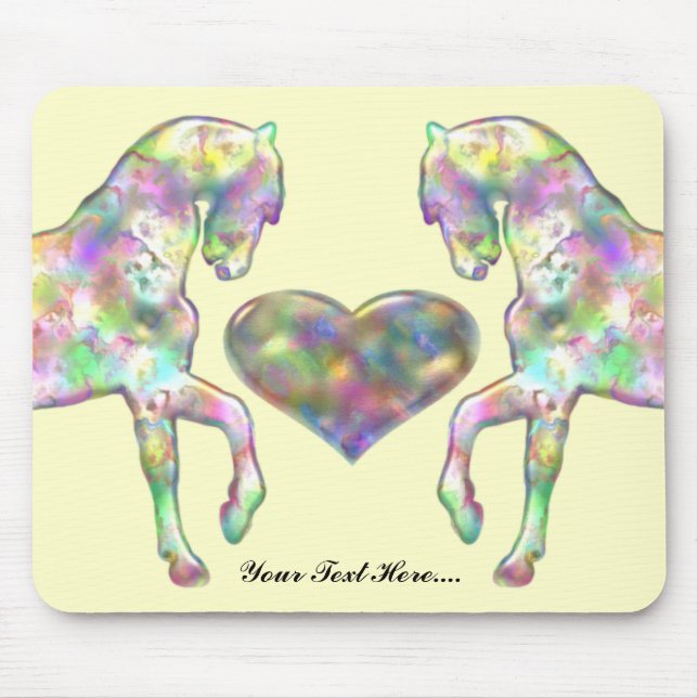 Kiddies Horse and Love Heart Mouse Mat (Front)