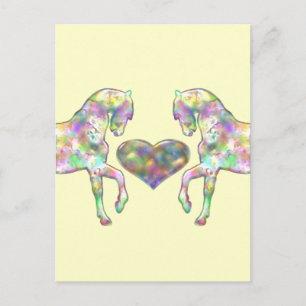 Kiddies Horse and Love Heart Postcard
