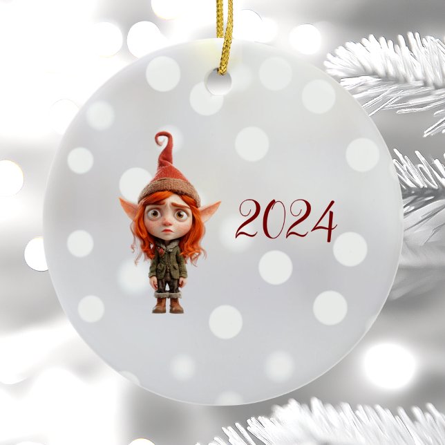 Kidding Me Teen Christmas Elf Ceramic Ornament (Creator Uploaded)