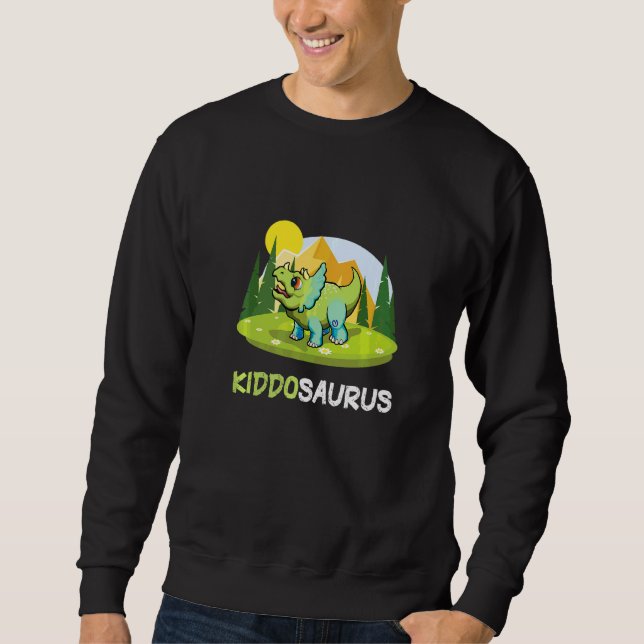 Kiddosaurus Dinosaur  Cute Kiddo Triceratops Sweatshirt (Front)