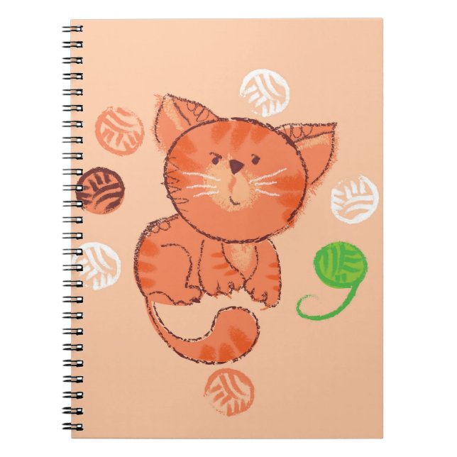 Kiddy Toy Cat: Vintage Illustration. Notebook (Front)