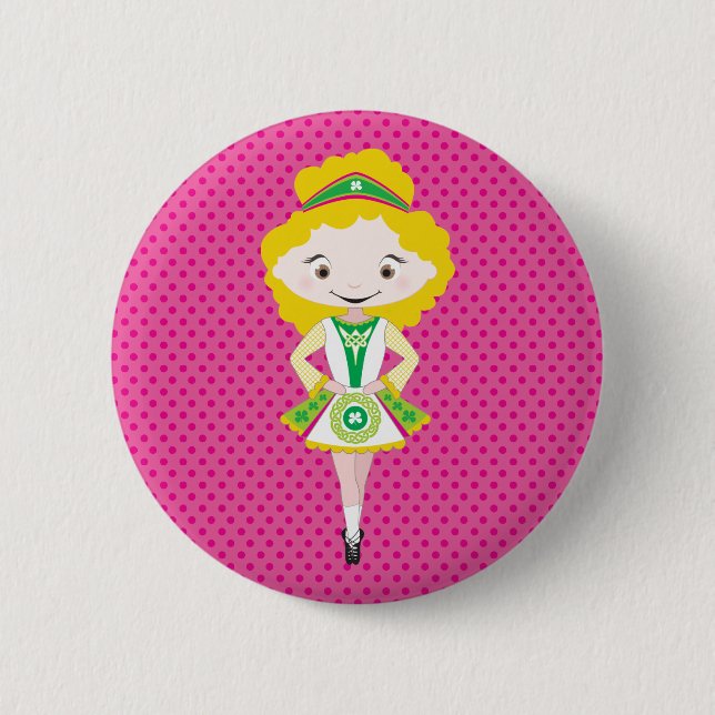 KIDLETS :: irish dancer blonde 6 Cm Round Badge (Front)