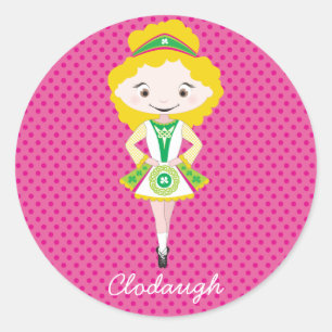 KIDLETS :: irish dancer blonde Classic Round Sticker