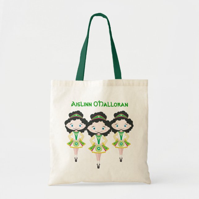 KIDLETS irish dancer dance school black hair trio Tote Bag (Front)