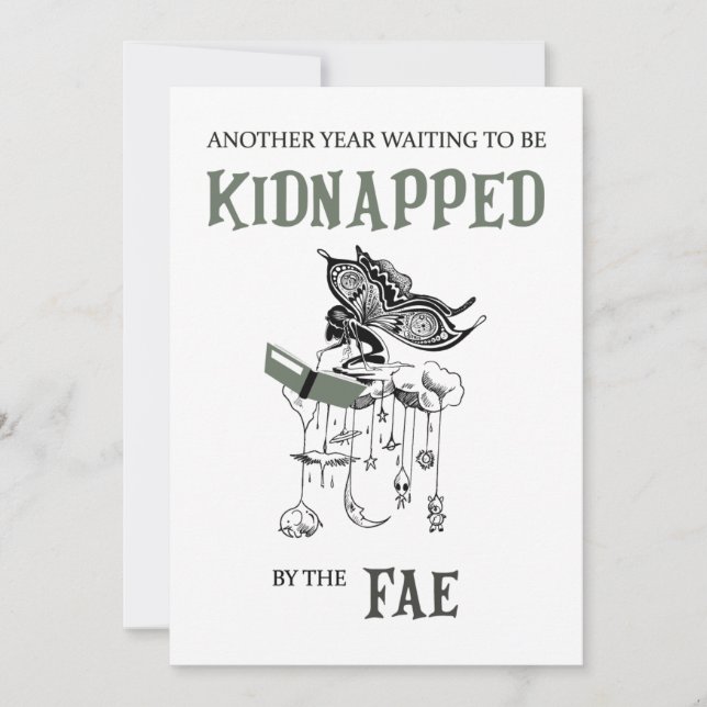 Kidnapped by the Fae - Book Birthday Card (Front)