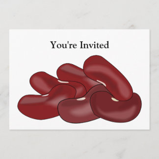 Kidney Beans Bean Lover Vegetarian Vegan Invitation