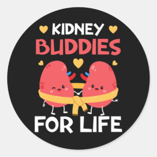 Kidney Buddies For Life Organ Transplant Donor Rec Classic Round Sticker