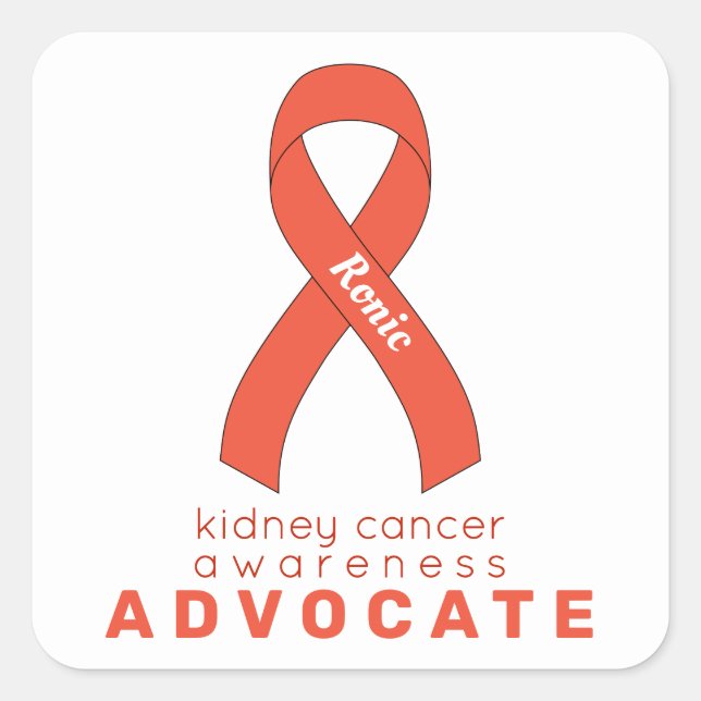 Kidney Cancer Advocate White Square Sticker (Front)