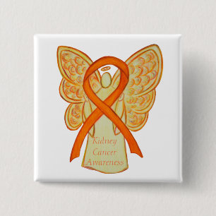 Kidney Cancer Angel Awareness Ribbon Custom Pin