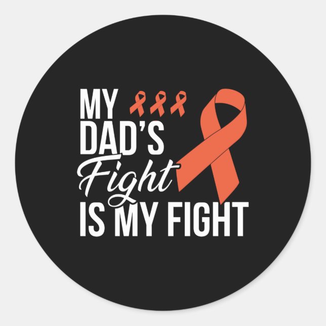 Kidney Cancer Awareness Fight Cancer Ribbon Classic Round Sticker (Front)