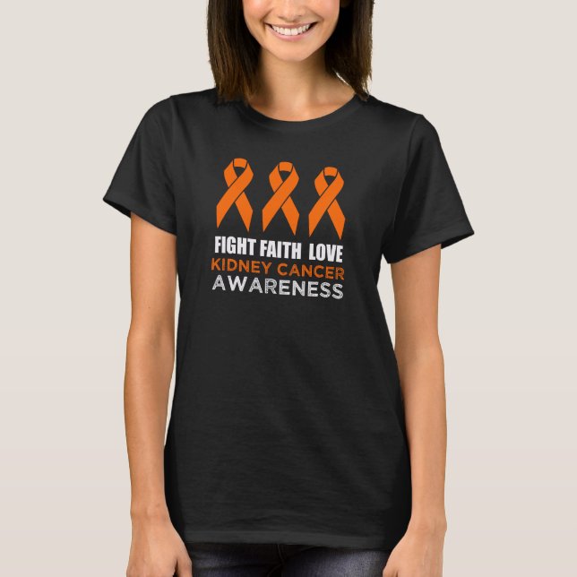 Kidney cancer Awareness Month Orange Ribbon T-Shirt (Front)