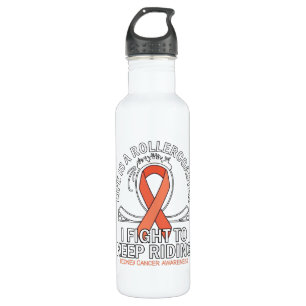 Kidney cancer awareness orange ribbon 710 ml water bottle