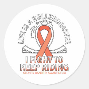 Kidney cancer awareness orange ribbon classic round sticker