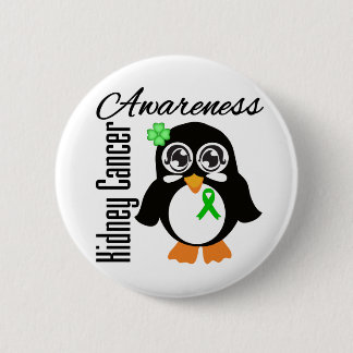 Kidney Cancer Awareness Penguin 6 Cm Round Badge