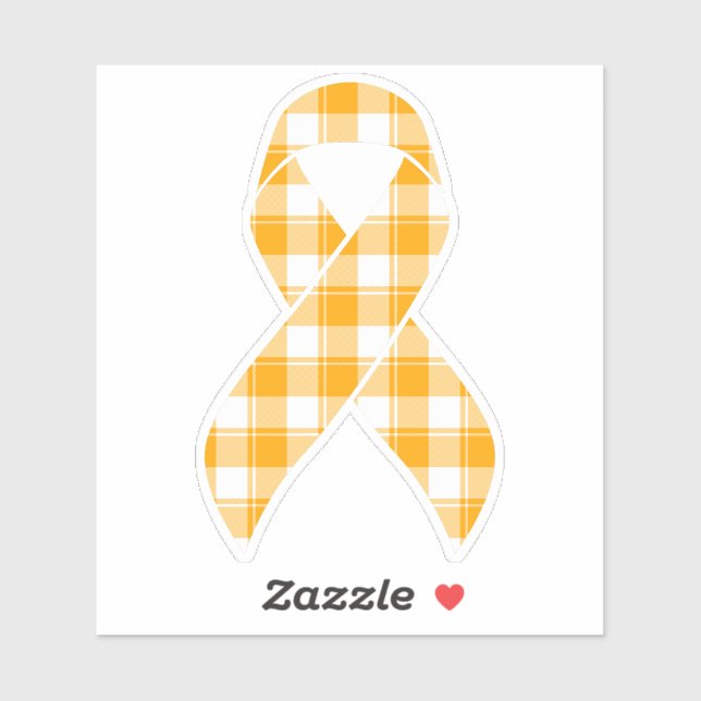 Kidney Cancer Awareness Plaid Orange Ribbon (Sheet)
