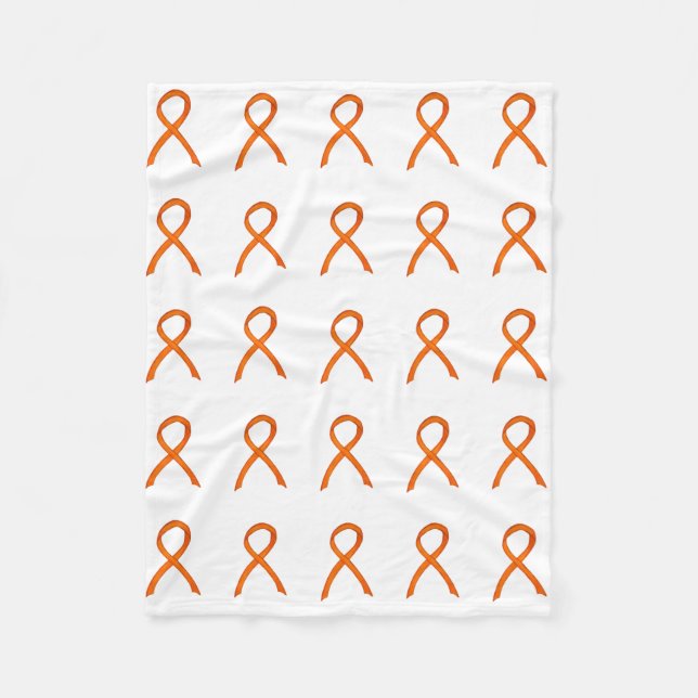 Kidney Cancer Awareness Ribbon Soft Fleece Blanket (Front)