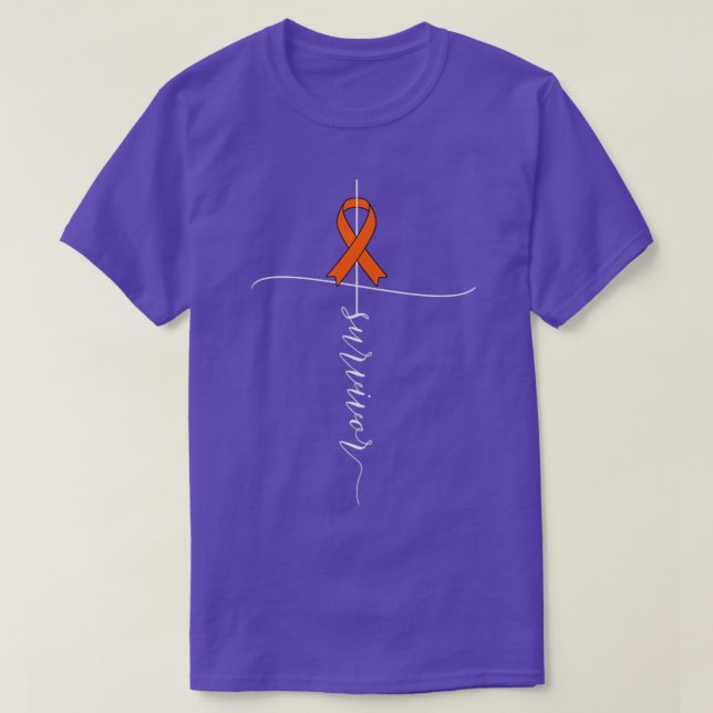 Kidney Cancer Awareness Survivor Orange Ribbon Gif T-Shirt (Design Front)
