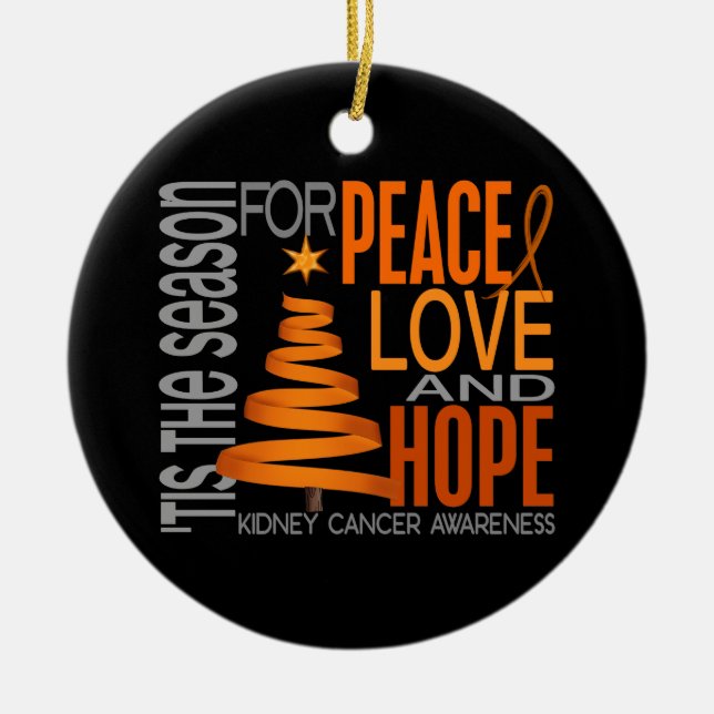 Kidney Cancer Christmas 1 Ornaments (Front)