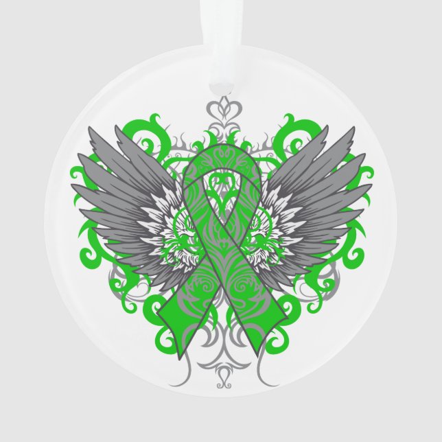 Kidney Cancer Cool Awareness Wings Ornament (Back)