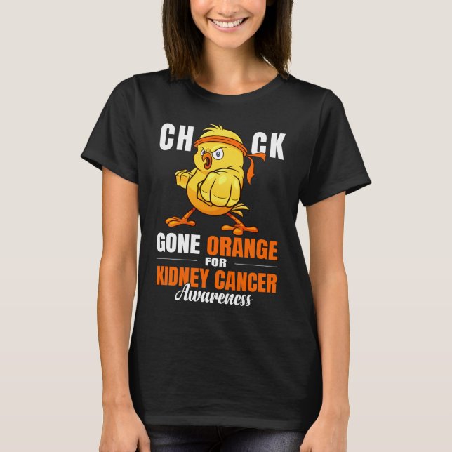 kidney cancer funny chick warrior T-Shirt (Front)