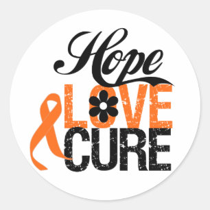Kidney Cancer HOPE LOVE CURE Gifts Classic Round Sticker