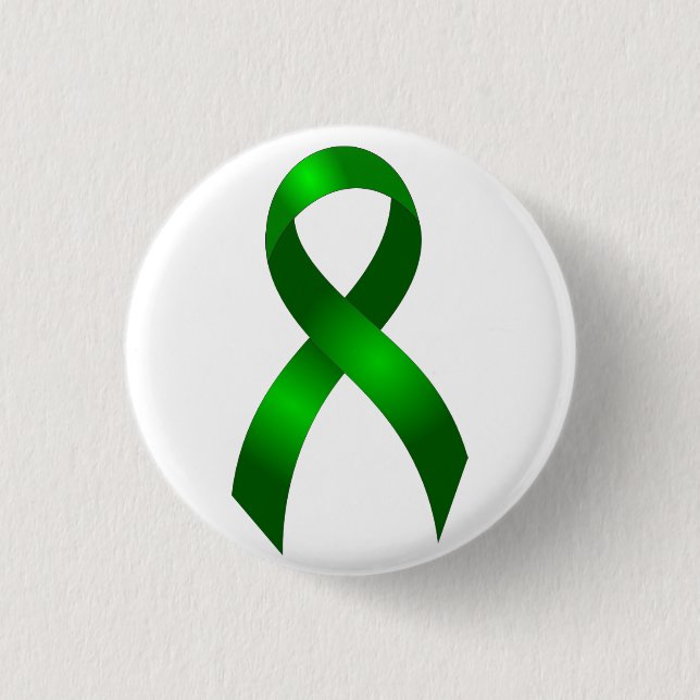 Kidney Cancer | Liver Cancer | Green Ribbon 3 Cm Round Badge (Front)