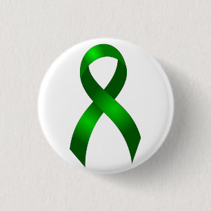 Kidney Cancer   Liver Cancer   Green Ribbon 3 Cm Round Badge
