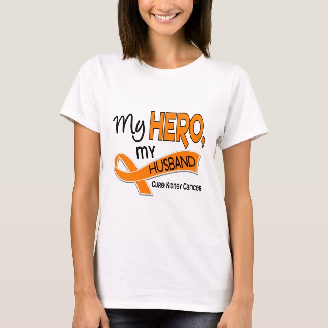 Kidney Cancer MY HERO MY HUSBAND 42 T-Shirt (Front)