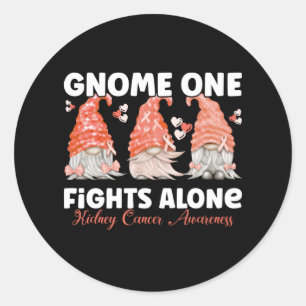Kidney Cancer Orange Ribbon Gnome Classic Round Sticker