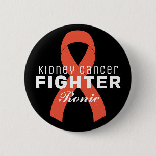 Kidney Cancer Ribbon Black Button