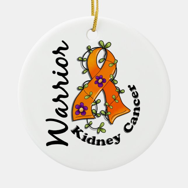 Kidney Cancer Warrior 15 Ceramic Tree Decoration (Front)
