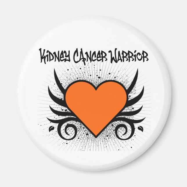 Kidney Cancer Warrior Heart Magnet (Front)