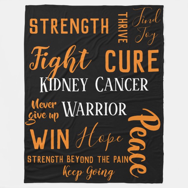Kidney Cancer Warrior large blanket (Front)