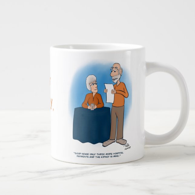 Kidney Card Large Coffee Mug (Right)