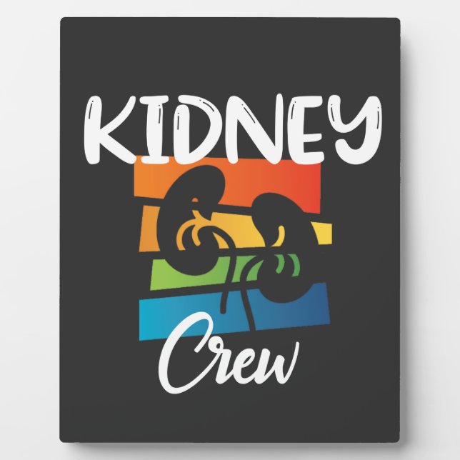 Kidney Crew Dialysis Nurse Nephrology Kidney Squad Plaque (Front)