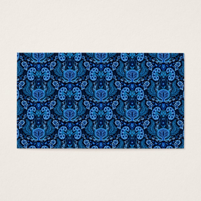 Kidney Damask in Navy Blue (Front)