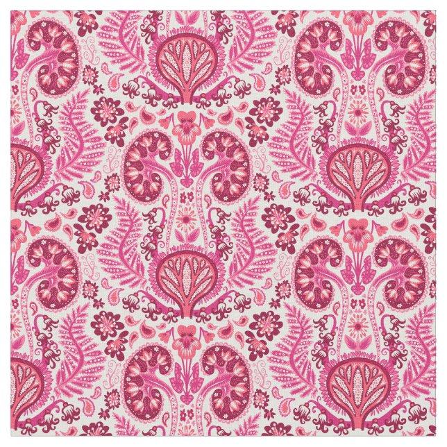 Kidney Damask in Pink Fabric (Close Up)
