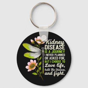 Kidney disease awareness butterfly ribbon kidneyKi Key Ring