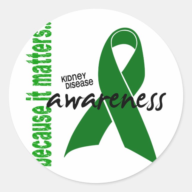 Kidney Disease Awareness Classic Round Sticker (Front)