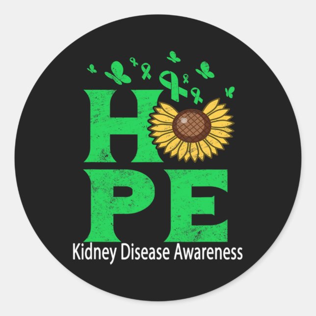 Kidney Disease Awareness  Classic Round Sticker (Front)