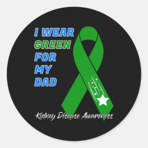 Kidney Disease Awareness Dialysis Transplant Donor Classic Round Sticker