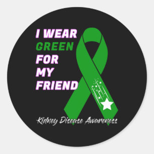 Kidney Disease Awareness Dialysis Transplant Patie Classic Round Sticker