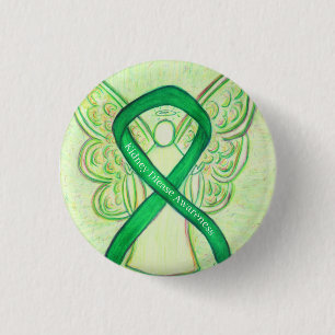 Kidney Disease Awareness Green Ribbon Angel Pins