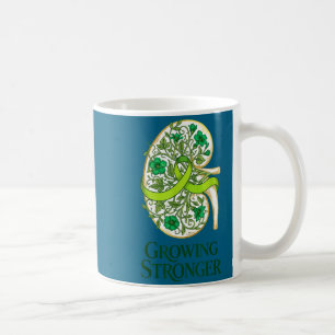 Kidney disease awareness green ribbon floral renal coffee mug