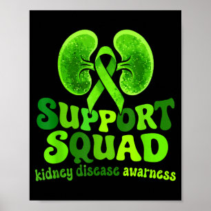 Kidney disease awareness green ribbon groovy poster
