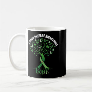Kidney Disease Awareness Green Ribbon Tree Hope Coffee Mug
