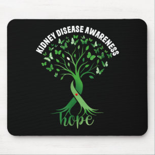 Kidney disease awareness green ribbon tree hopeKid Mouse Mat