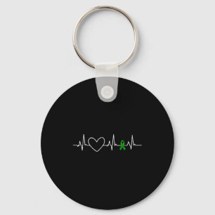 Kidney Disease Awareness Heartbeat Key Ring