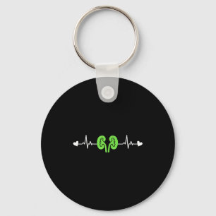 Kidney Disease Awareness Heartbeat Transplant Orga Key Ring