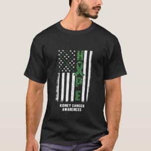 Kidney Disease Awareness Hope Green Distressed Fla T-Shirt